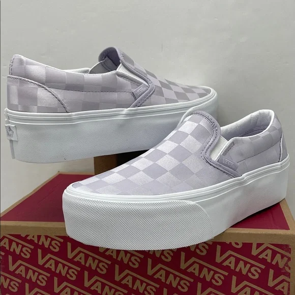 Vans Platform Sneakers Classic Slip-On Stackform
Satin Checkerboard Lilac Lavand - Picture 8 of 16